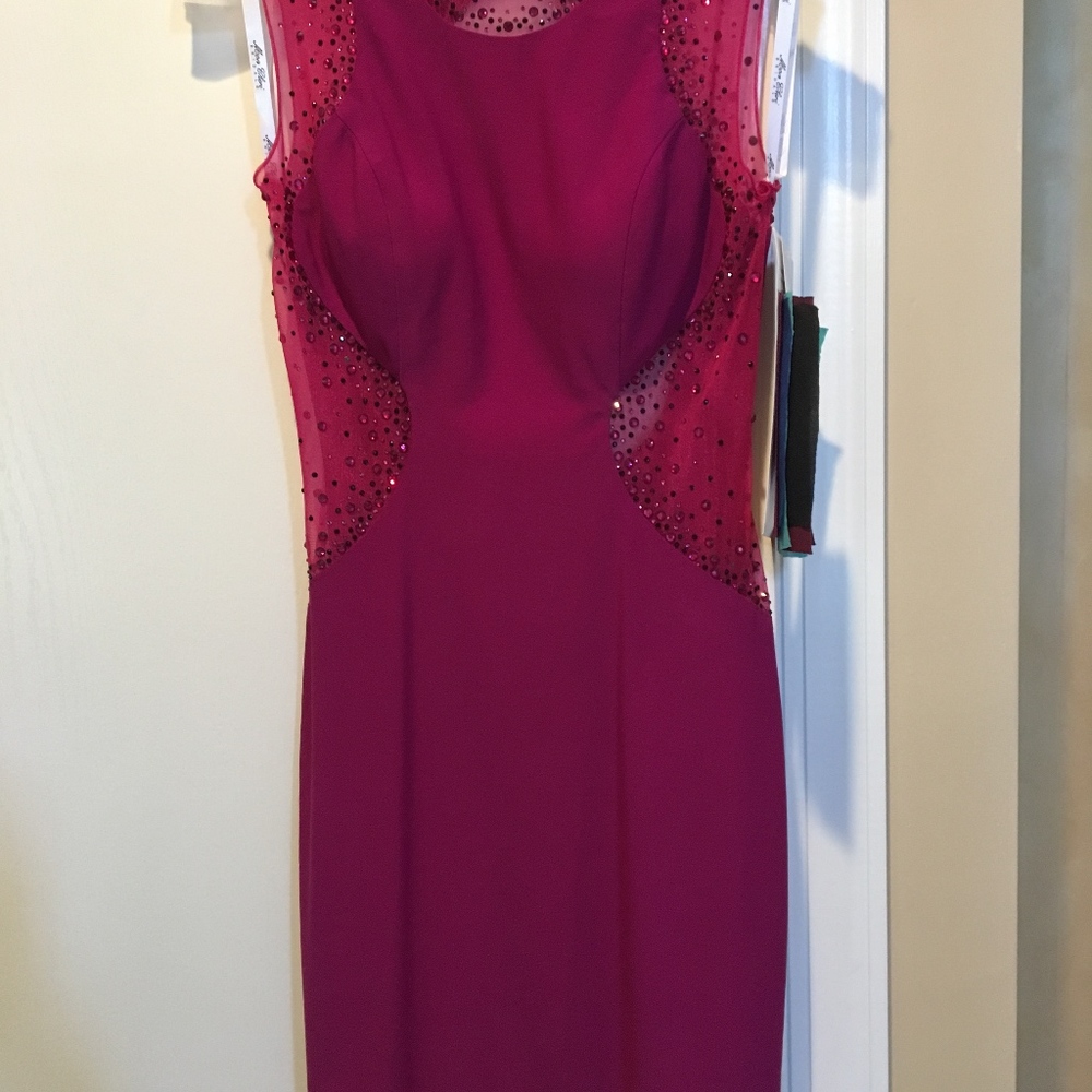 Mon Cheri Mesh and Rhinestone dress